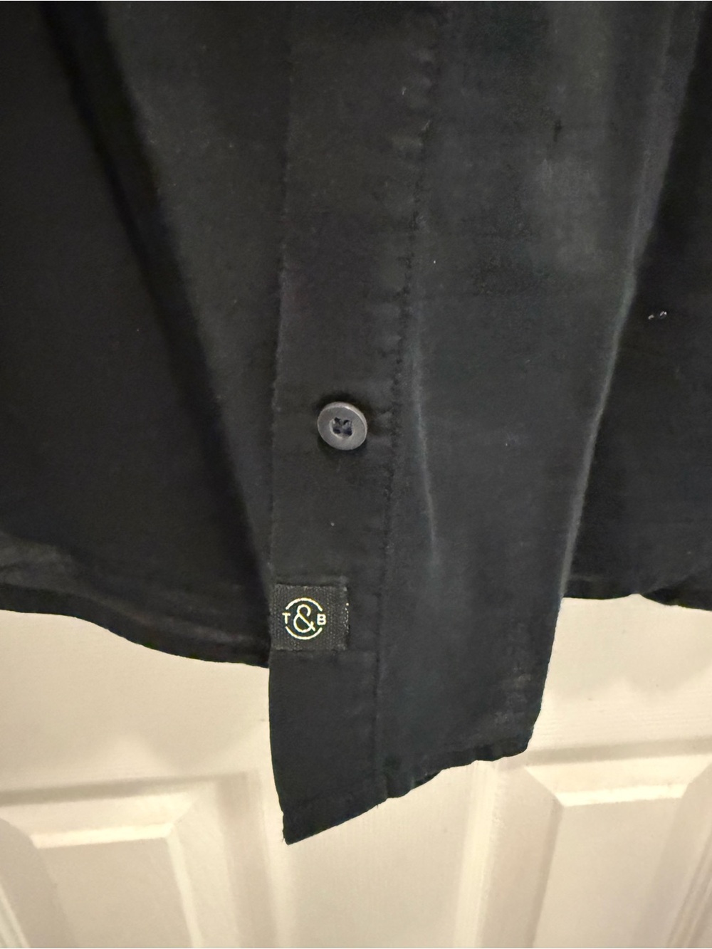 Black Womens Button-Up semi sheer Shirt by Treasure & Bond - Picture 3 of 7